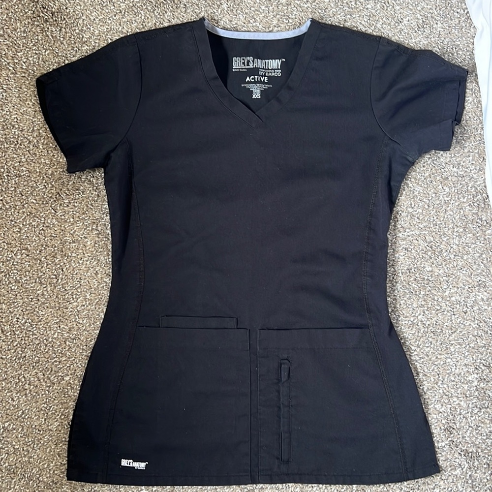 Greys Anatomy by Barco Active XXS black scrub top